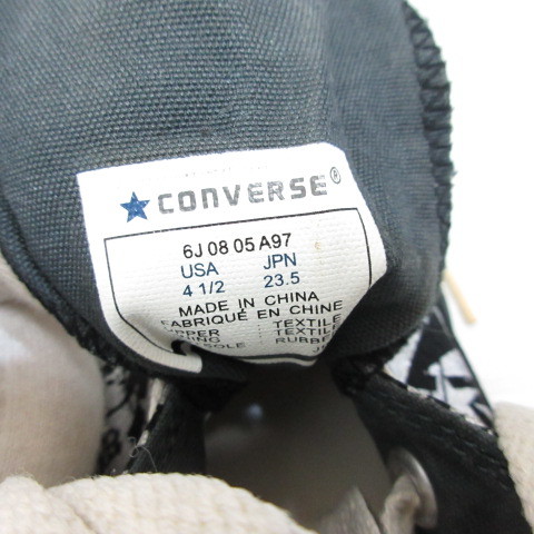 コンバース CONVERSE 6J0805A97 ALL STAR オールスター スカル スター ハイカット スニーカー シューズ 23.5cm 黒 ブラック シルバー 靴 レ_画像6