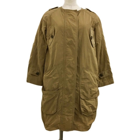  Florent FLORENT пальто no color средний длина одноцветный соотношение крыло покрой Zip выше нейлон длинный рукав бежевый чай Brown женский 