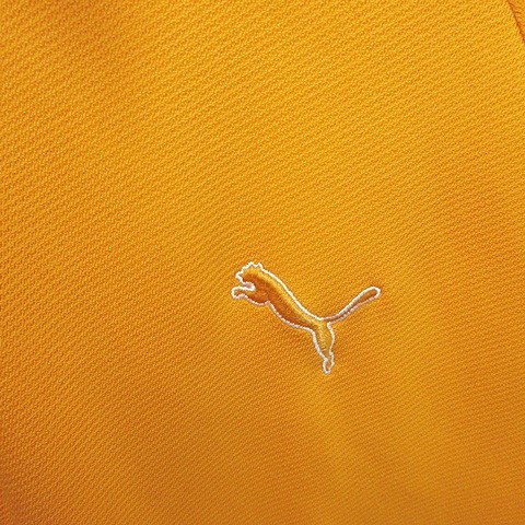 プーマ PUMA ゴルフ ポロシャツ 半袖 別布 切替 刺繍 プリント オレンジ L メンズ_画像7