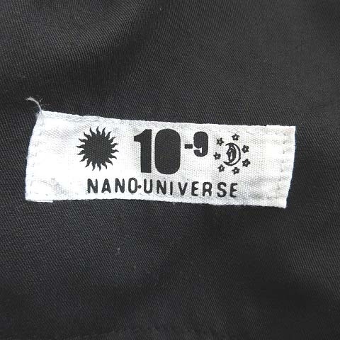 ナノユニバース nano universe 10-9 テーパードパンツ ボタニカル柄 切替 M 紺 ネイビー 黒 ブラック /CT メンズ_画像6