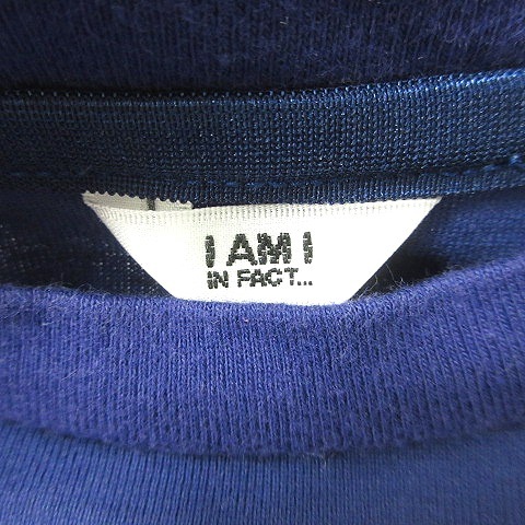 アイアムアイ I am I カットソー Tシャツ クルーネック 刺繍 半袖 F 紺 ネイビー /MN レディース_画像5