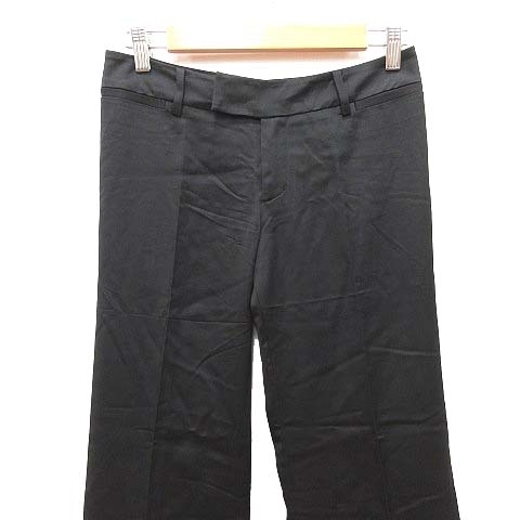  Ined INED slacks pants Wide Long 7 black black /CT lady's 