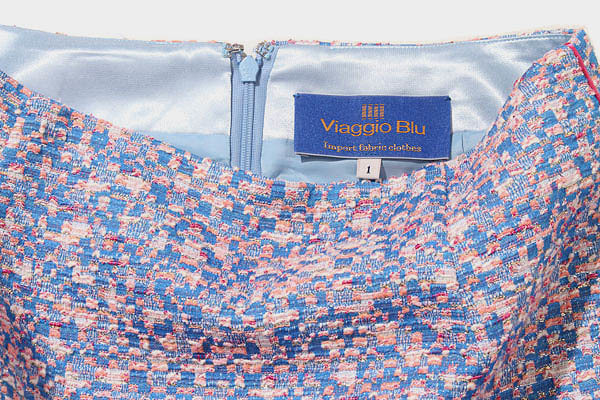 Viaggio Blu ビアッジョブルー DUTEL ピンクツイード台形ミニスカート 1 PINK BLUE ピンク ブルー 2611-70030 /◆☆ レディース_画像3