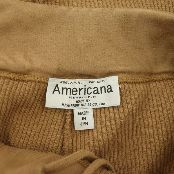 アメリカーナ AMERICANA スウェットパンツ ワイド フレア イージー ワッフル コットン 茶 ブラウン /MY ■GY03 レディース_画像3