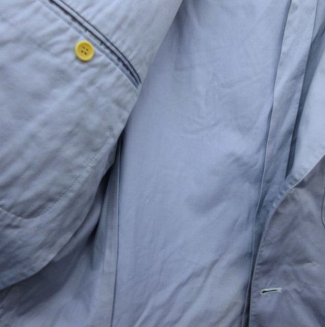 オールドイングランド OLD ENGLAND テーラードジャケット ブレザー 3B 綿 長袖 無地 青 ブルー系 水色 40 約XLサイズ 0823 メンズ_画像5