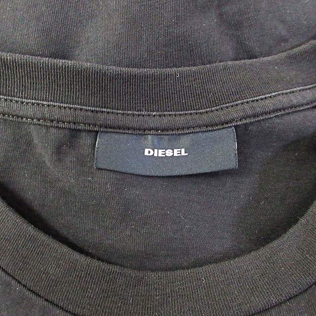 ディーゼル DIESEL 美品 Tシャツ カットソー 半袖 ロゴ 刺繍 黒 XS 0728 ■GY18 レディース_画像5