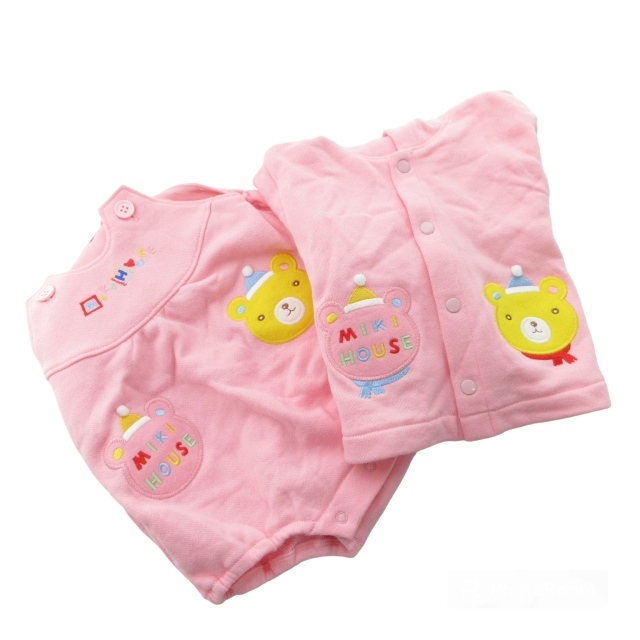 ミキハウス mikihouse ベビー キッズ ロンパース×パーカー 2点セット