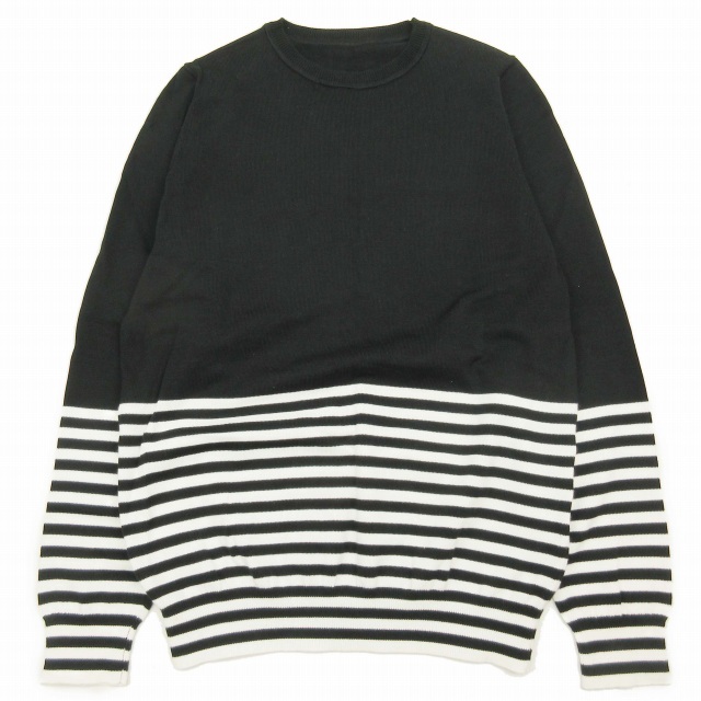 16SS ユニフォームエクスペリメント uniform experiment HEM BORDER PANEL CREW NECK KNIT ヘム ボーダー クルーネック ニット セーター_画像1