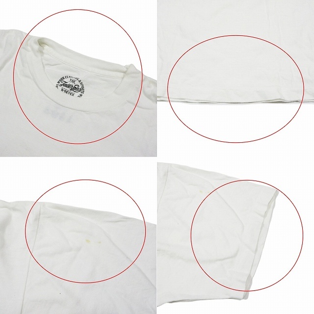 テンダーロイン TENDERLOIN Tシャツ 半袖 クルーネック ロゴ プリント 胸ポケット カットソー プルオーバー M 白 ホワイト/9 メンズ_画像6