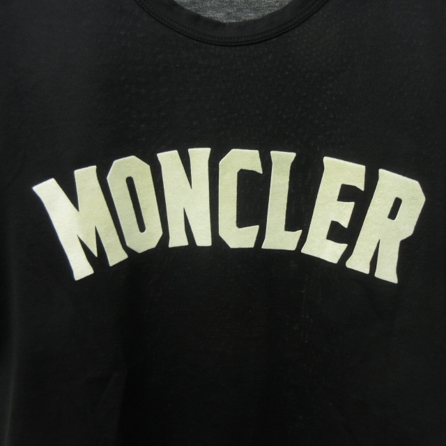モンクレール MONCLER 19SS ジーニアス GENIUS Tシャツ カットソー 半袖 フロントロゴ フロッキープリント 黒 ブラック S 0806 メンズの画像5