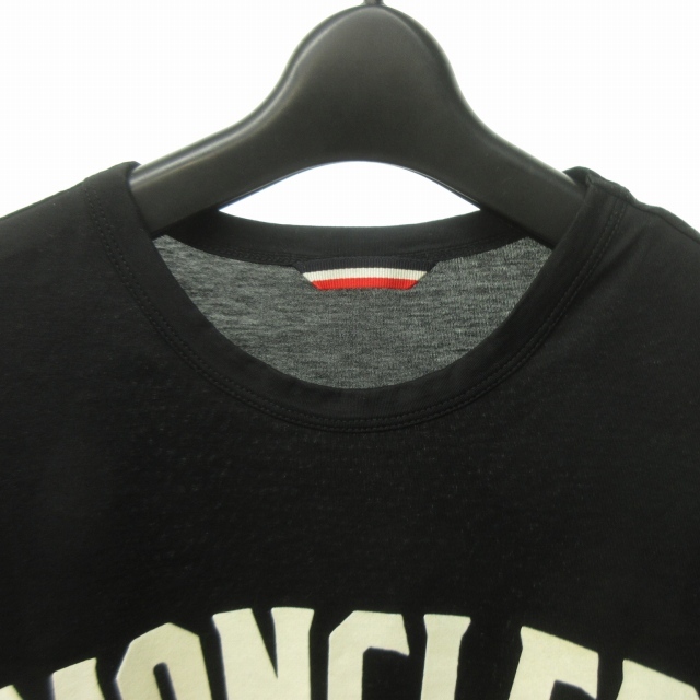 モンクレール MONCLER 19SS ジーニアス GENIUS Tシャツ カットソー 半袖 フロントロゴ フロッキープリント 黒 ブラック S 0806 メンズの画像3