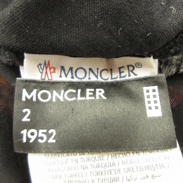 モンクレール MONCLER 19SS ジーニアス GENIUS Tシャツ カットソー 半袖 フロントロゴ フロッキープリント 黒 ブラック S 0806 メンズの画像6