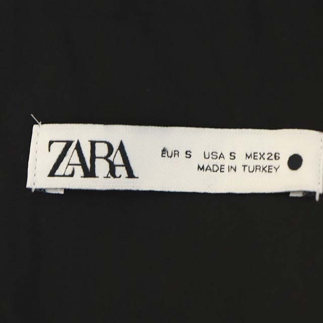 ザラ ZARA キャミチュニック トップス カットソー ギャザー S 黒 ブラック /AA ■OS レディース_画像3