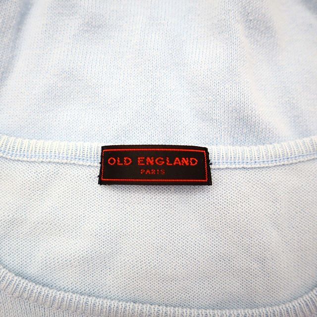 オールドイングランド OLD ENGLAND ショートスリーブ コットンニット トップス 水色 36 S レディース_画像3