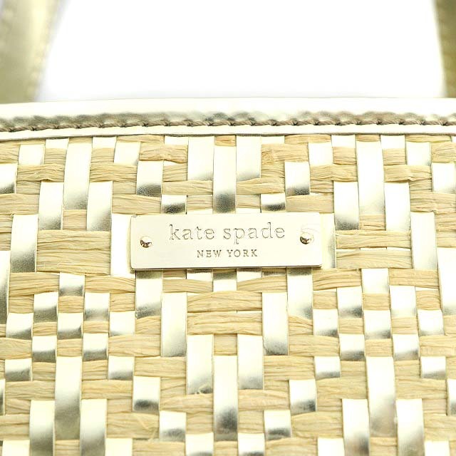  Kate Spade KATE SPADE basket bag handbag knitting beige Gold color /MF #OS lady's 