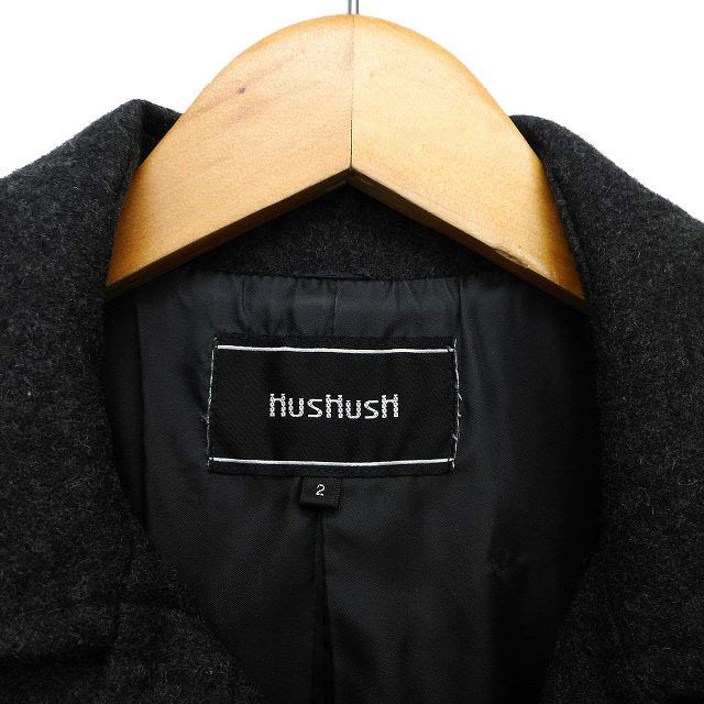  HusHush HusHusH Пальто Честерфилд внешний Short двойной шерсть . разрез 2 угольно-серый /NT30 женский 