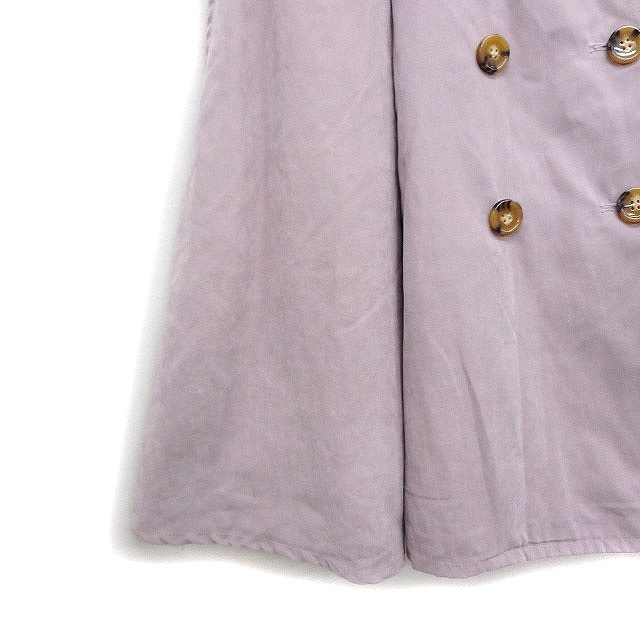  Olive des Olive OLIVE des OLIVE flair skirt knee under height double button belt plain F lavender light purple /FT11 lady's 