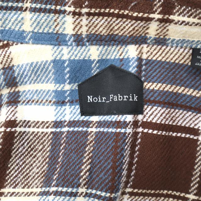 Noir＿Fabrik ヌワールファブリック JFCM-WA20-04 レギュラーカラー 長袖コットン チェックシャツ M ブルー_画像3