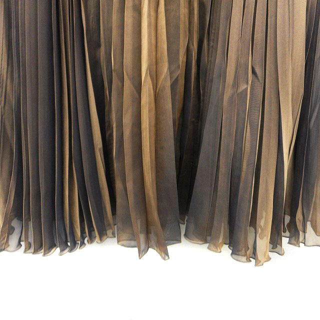  Dress Terior DRESSTERIOR skirt pleat long maxi height chiffon side Zip 38 gray ju/NT27 lady's 