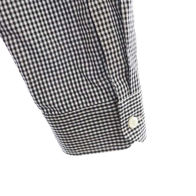 プラダ PRADA ギンガムチェック クロップドシャツ 長袖 40 黒 白 ブラック ホワイト P407GC /AA ■OS レディース_画像6