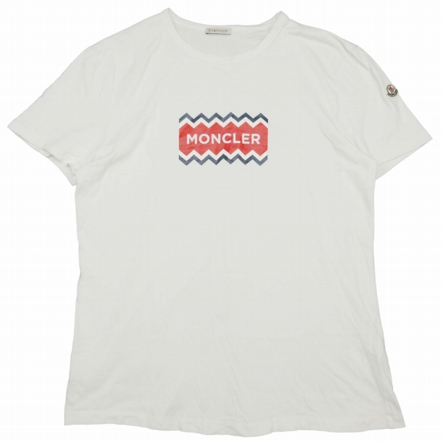 19SS モンクレール MONCLER MAGLIA T-SHIRT プリント Tシャツ 半袖 マグリア ロゴ パッチ ワッペン クルーネック トリコロール カットソー