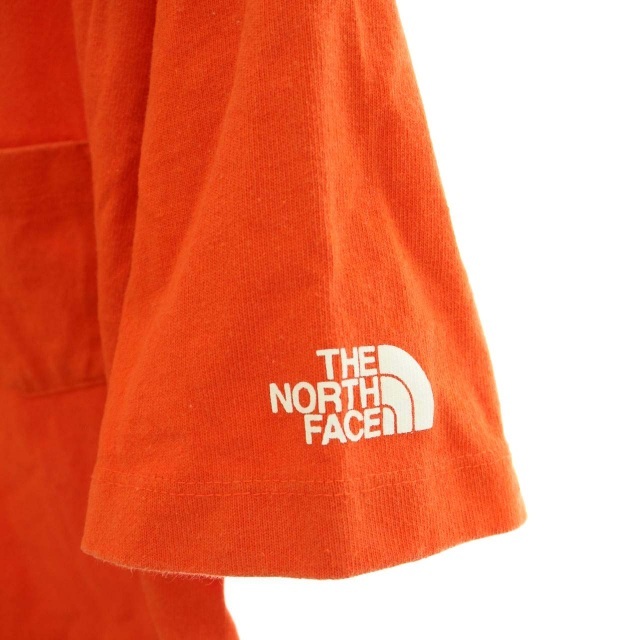 ザノースフェイス THE NORTH FACE Tシャツ カットソー Vネック ロゴ 半袖 M オレンジ /DK ■GY03 メンズ_画像3