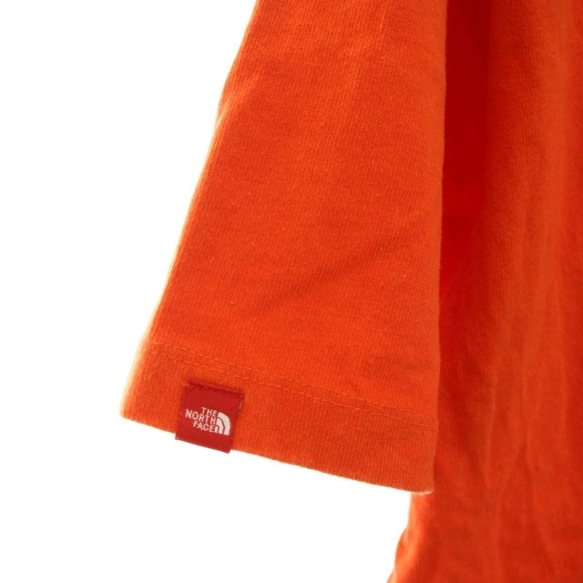 ザノースフェイス THE NORTH FACE Tシャツ カットソー Vネック ロゴ 半袖 M オレンジ /DK ■GY03 メンズ_画像4