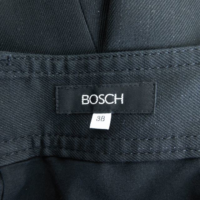 ボッシュ BOSCH スラックスパンツ ストライプ センタープレス ジップフライ ラメ 38 黒 ブラック ボトムス レディース_画像7