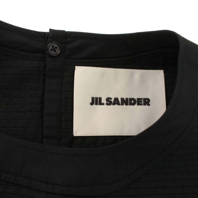  Jil Sander JIL SANDER 21SS blouse shirt pull over volume sleeve ba Rune sleeve ribbon pleat 32 black 