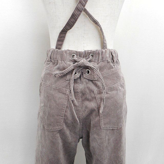  As Know As as know as corduroy pants Semi-wide strut strap race up tuck F purple tea /HT35 lady's 