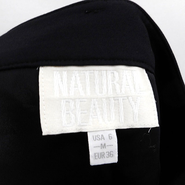N.Natural Beauty Basic N.ナチュラルビューティーベーシック 台形 スカート 膝下 無地 シンプル ウール混 M ブラック 黒 /HT34 レディース_画像3