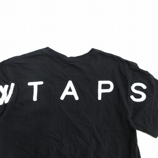 18ss ダブルタップス WTAPS PEACE TEE ロゴ プリント Tシャツ カットソー X02 黒 ブラック メンズ♪８_画像3