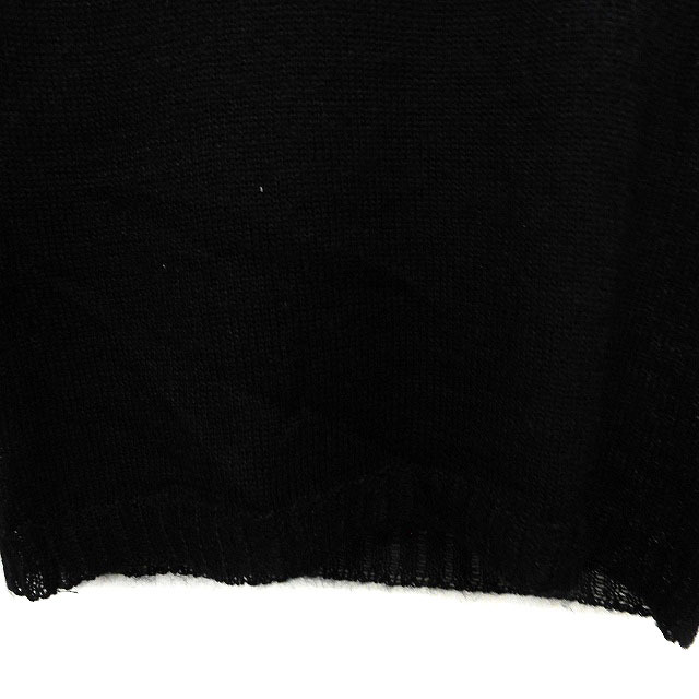 ケーティー キヨコ タカセ K.T KIYOKO TAKASE ニット セーター タートルネック モヘヤ混 透け感 ノースリーブ 9 黒 ブラック /NT15の画像5