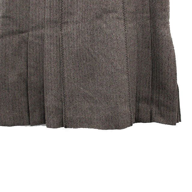  Fragile FRAGILE pleated skirt Mini belt wool 36 Brown tea /KT21 lady's 