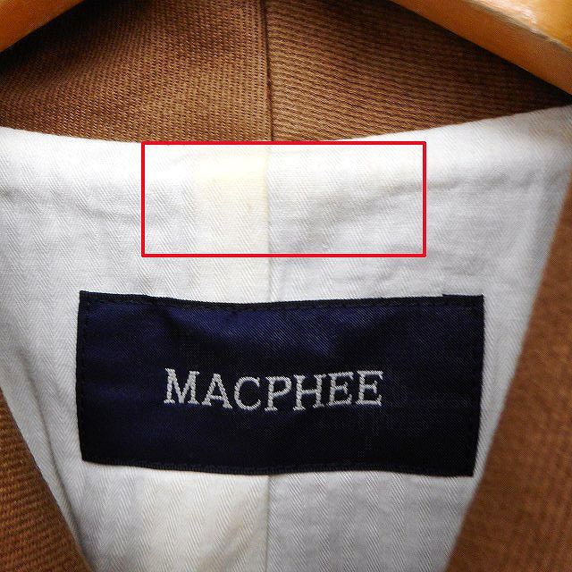 マカフィー MACPHEE トゥモローランド 丸襟 ジャケット アウター 無地 コットン 綿 ブラウン 茶 /FT35 レディースの画像3
