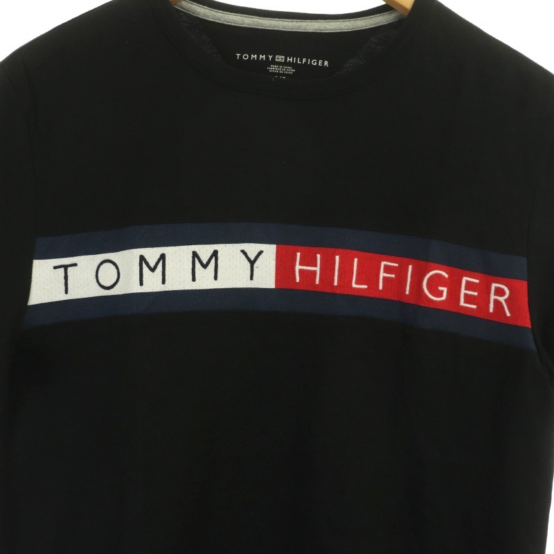 トミーヒルフィガー TOMMY HILFIGER ロゴ Tシャツ カットソー 半袖 刺繍 S/P 黒 赤 白 /DF ■OS メンズ_画像4