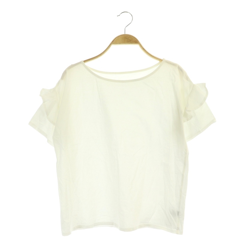 シップス SHIPS colors スリーブフリル Tシャツ カットソー 半袖 白 ホワイト /AA ■OS レディースの画像1