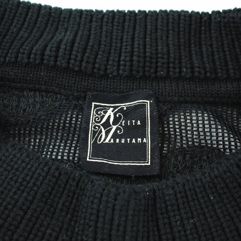  Keita Maruyama KEITA MARUYAMA близко год модели вязаный свитер длинный рукав цветок цветочный принт 1 S чёрный черный /TK женский 