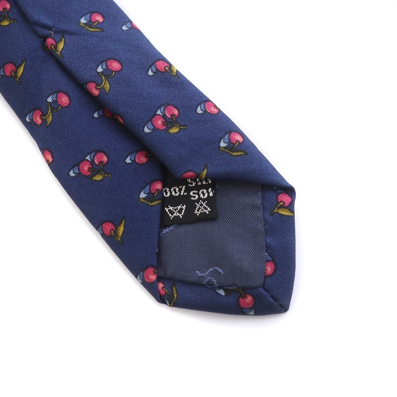  Salvatore Ferragamo Salvatore Ferragamo галстук постоянный Thai Cherry общий рисунок шелк шелк темно-синий розовый #GY09 #OH /SI18