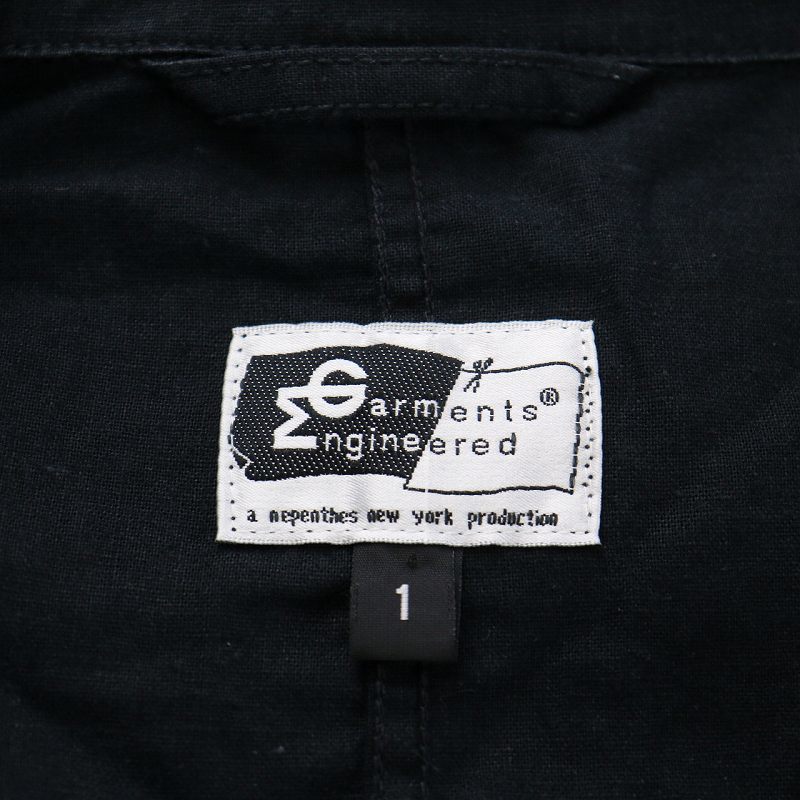 エンジニアードガーメンツ Engineered Garments ジャケット リネン 麻 ポケット USA製 1 S 黒 ブラック /YI36 ■OM メンズ_画像8