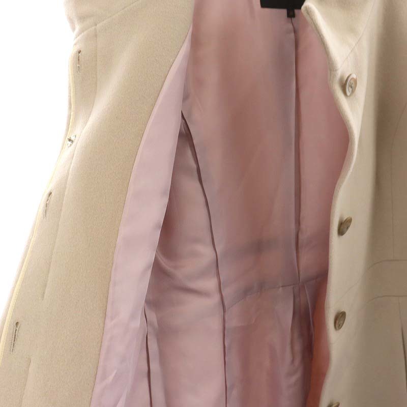 SunaUna Sunauna coat long height stand-up collar rabbit fur outer 38 M pink /AN20 #OM lady's 