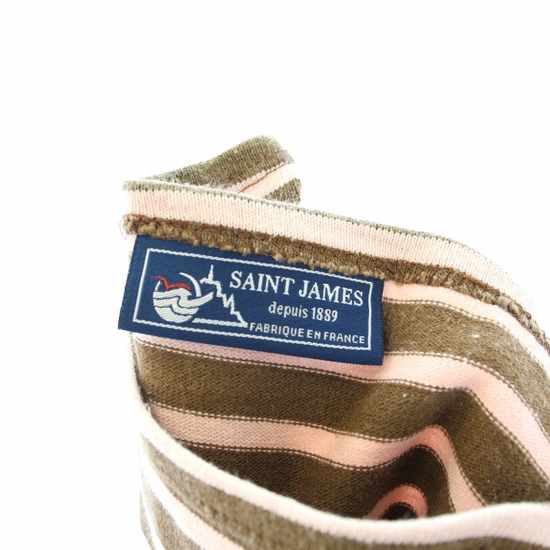 セントジェームス SAINT JAMES バスクシャツ Tシャツ カットソー ロンT 長袖 ボーダー XS 茶 ブラウン ピンク /TK レディースの画像8
