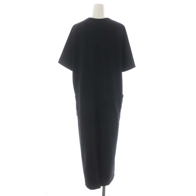 ロンハーマン Ron Herman 23SS Recycle Polyester Jersey Dress ワンピース ロング 半袖 XS 黒 ブラック /DF ■OS レディース_画像2