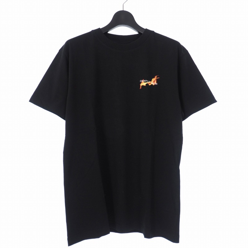 マルセロバーロン マルセロブロン MARCELO BURLON FIREBALL ファイヤーボール プリント Tシャツ カットソー 半袖 S ブラック 黒 CMAA018R19_画像2