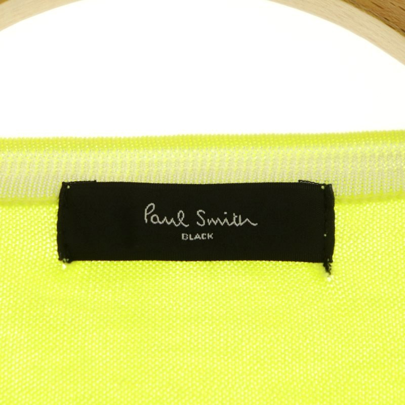 ポールスミス ブラック Paul Smith BLACK 半袖カーディガン ニット コットン 装飾ボタン M 黄色 イエロー /AA ■OS レディース_画像3