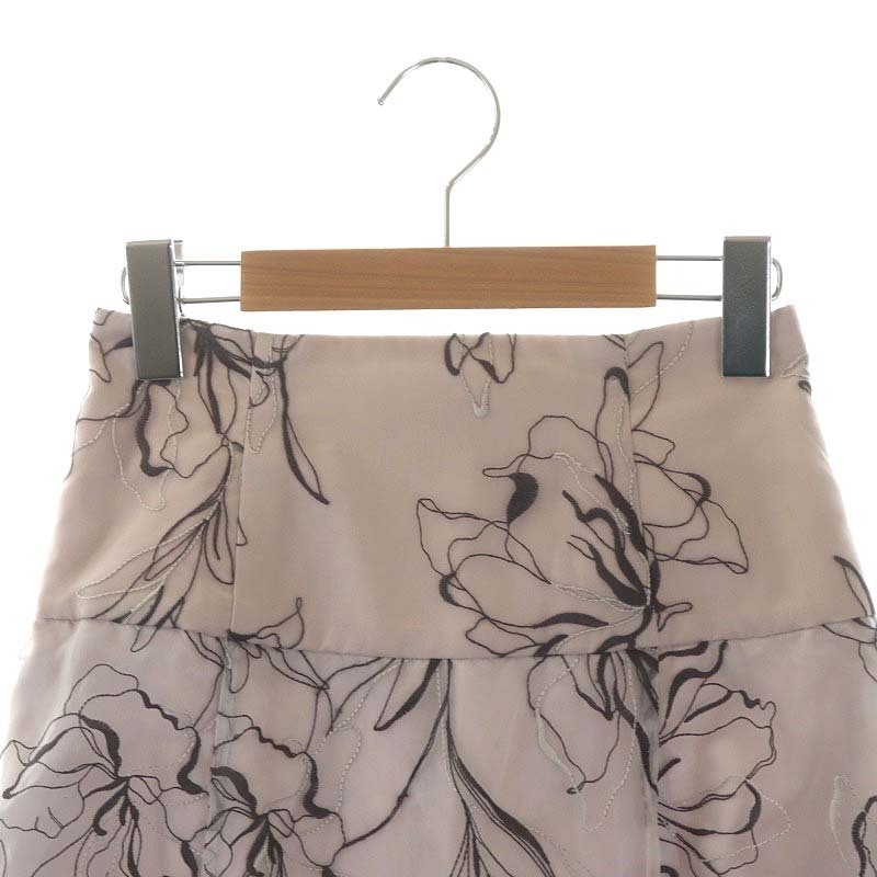  Apuweiser-riche Apuweiser-riche 23SSpio knee line embroidery skirt flair long 0 pink charcoal /DF #OS lady's 