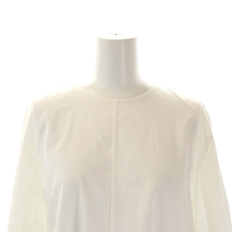  Ballsey BALLSEY Tomorrowland 21AW high count satin tunic blouse shirt long sleeve 36 eggshell white /AA #OS lady's 
