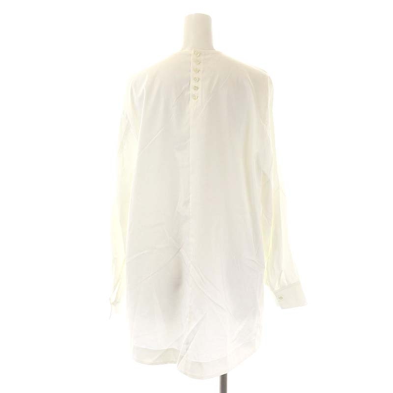  Ballsey BALLSEY Tomorrowland 21AW high count satin tunic blouse shirt long sleeve 36 eggshell white /AA #OS lady's 