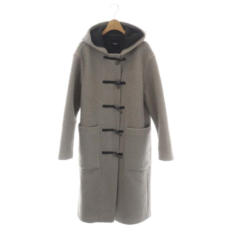 セオリー theory 21AW DAWSON FAUX DUFFLE COAT ダッフルコート アウター ブークレ S グレー /DF ■OS レディース_画像1