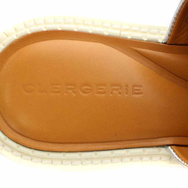 クレジュリー CLERGERIE P/FASTIE5 ヘップサンダル 厚底 プラットフォーム レザー 39 25～25.5cmシルバー色 /YI3 レディース_画像7